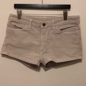 American Apparel cream corduroy shorts